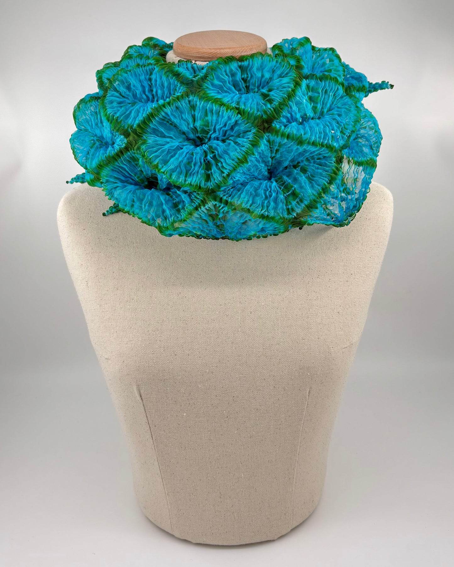 Large Bai Shibori Silk Loop Scarf