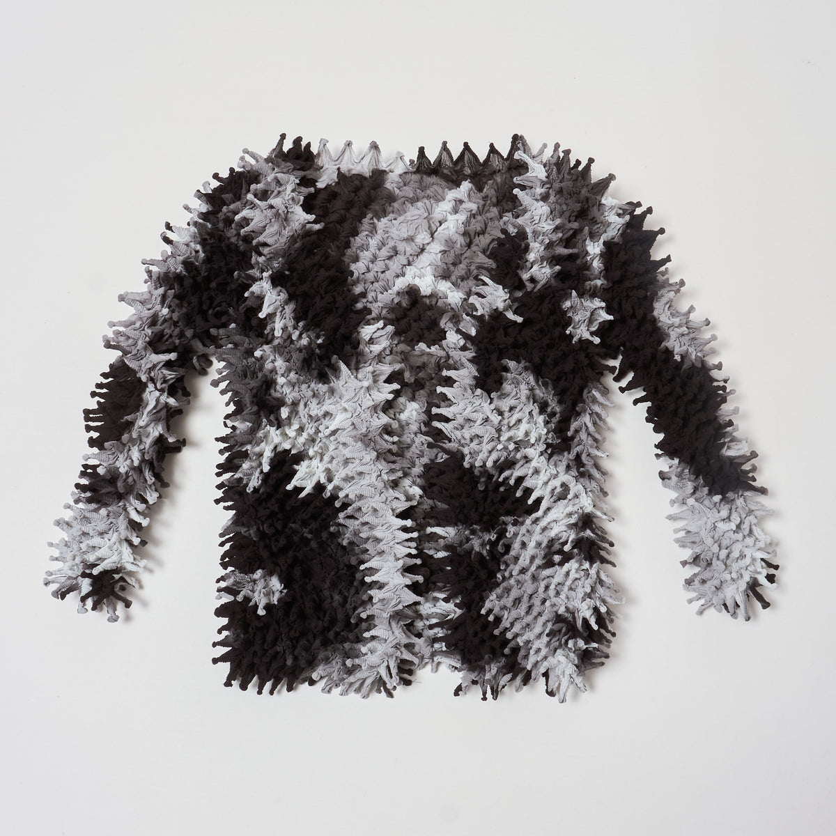 Spiky Shibori Short Cardigan - Chiffon/”Nijimi" Pattern