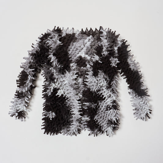 Spiky Shibori Short Cardigan - Chiffon/”Nijimi" Pattern
