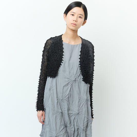 Spiky Shibori Cropped Cardigan - Chiffon
