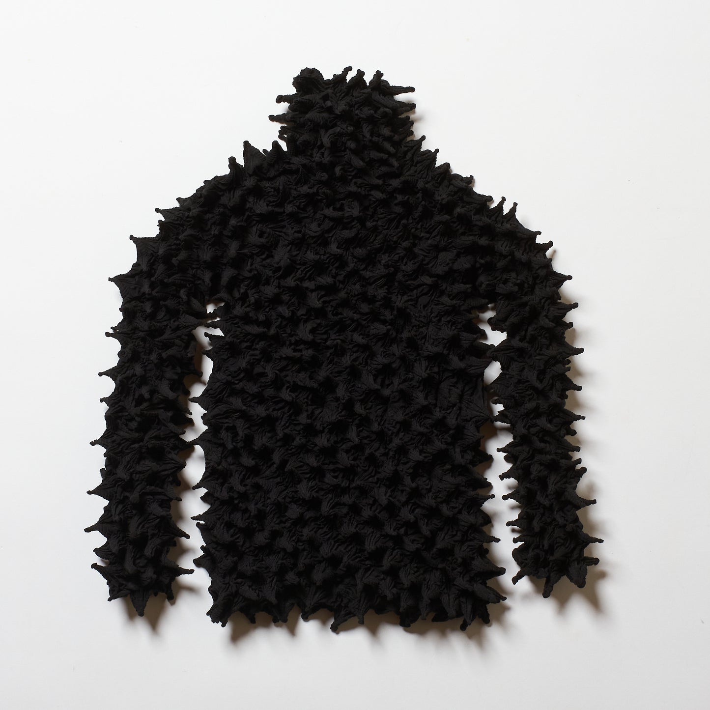 Spiky Shibori Long Sleeve Turtleneck Top - Crepe De Chine