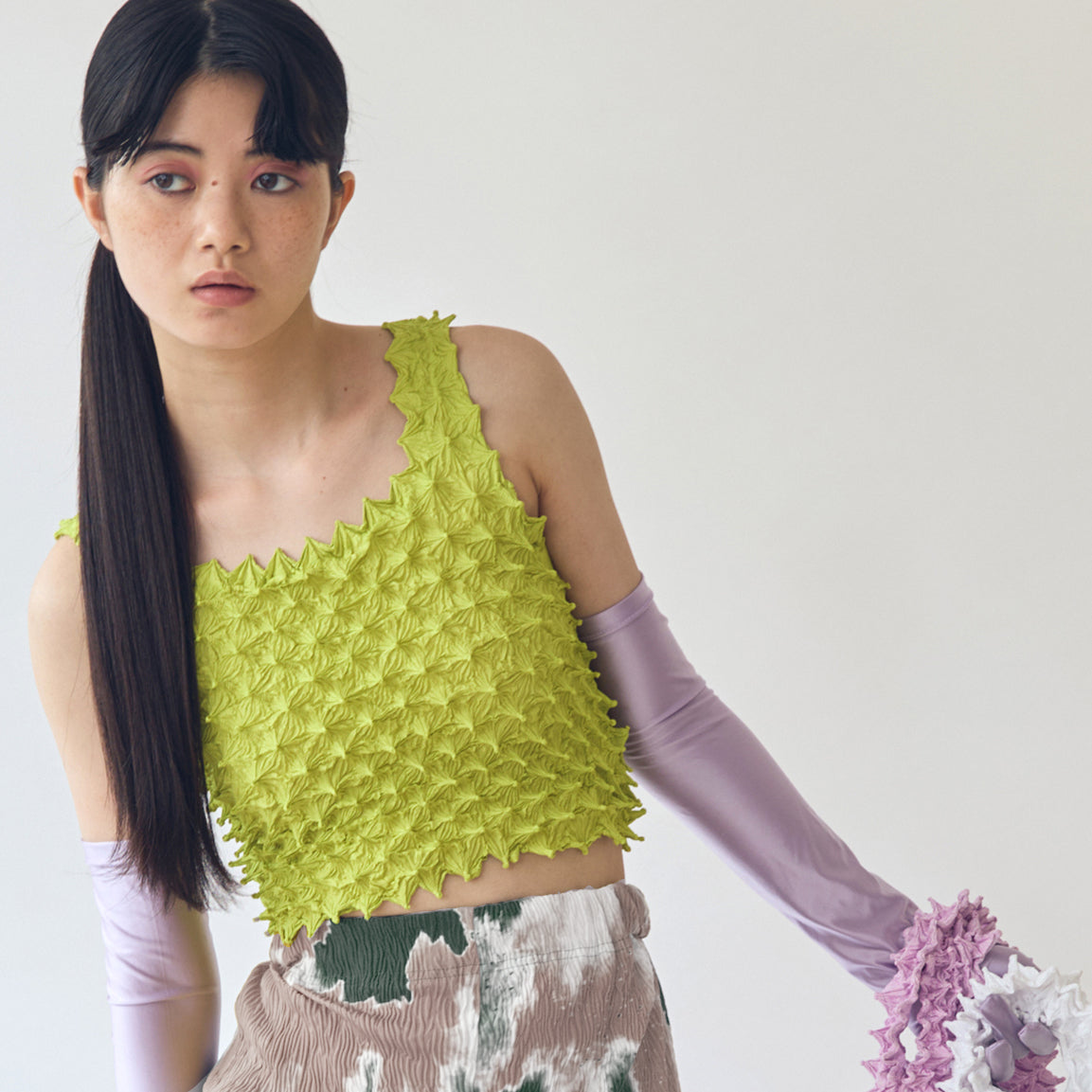 Spiky Shibori Crop Camisole - Taffeta