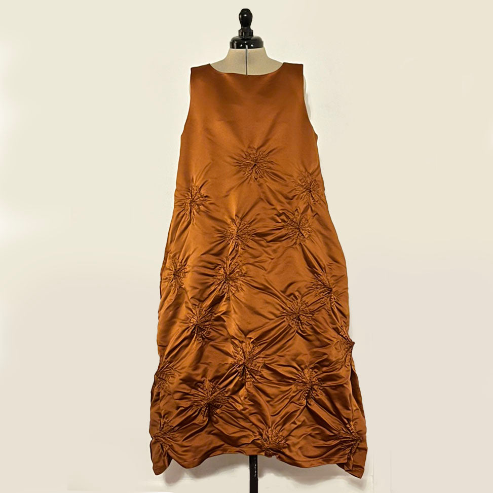 Rolled-up Shibori Sleeveless Dress