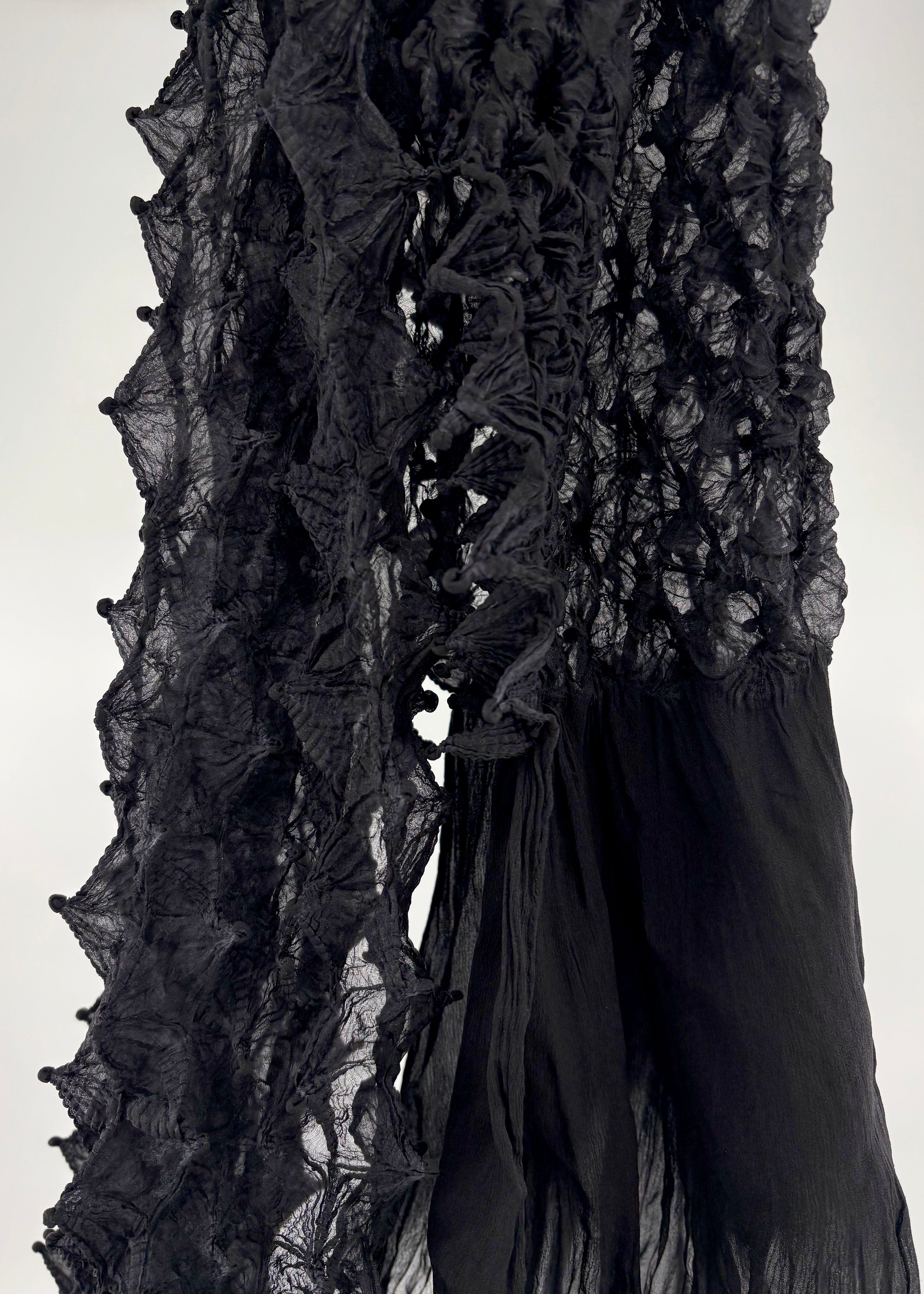 Silk Chiffon Scarf with Spiky Shibori Center – CoCollaborations hudson