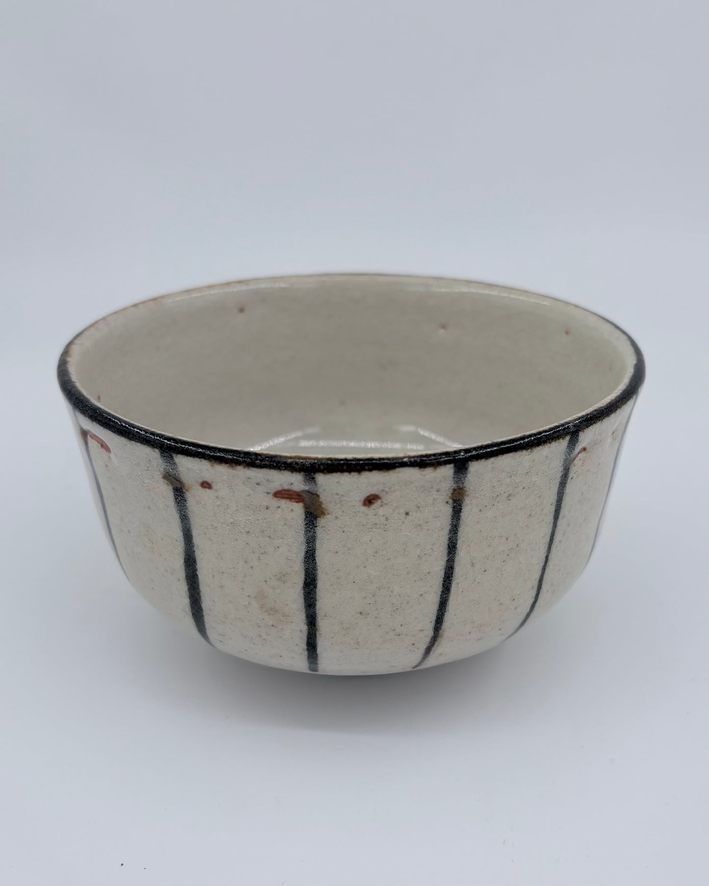 Suga Pottery Matcha Bowl - Gray Stripes