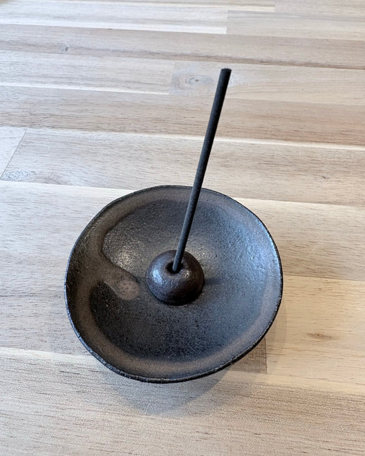 Ceramic Incense Holder - Charcoal Gray