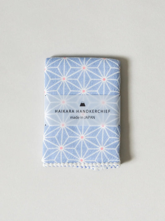 Haikara Little Handkerchief - Asanoha, Blue