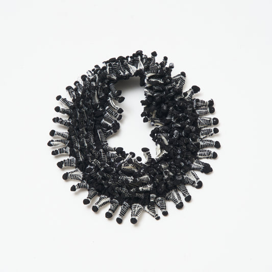 Small Spiky Shibori Choker Necklace - Silk