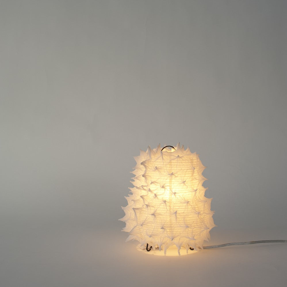 Akari Daruma Lamp with Spiky Shibori Cover
