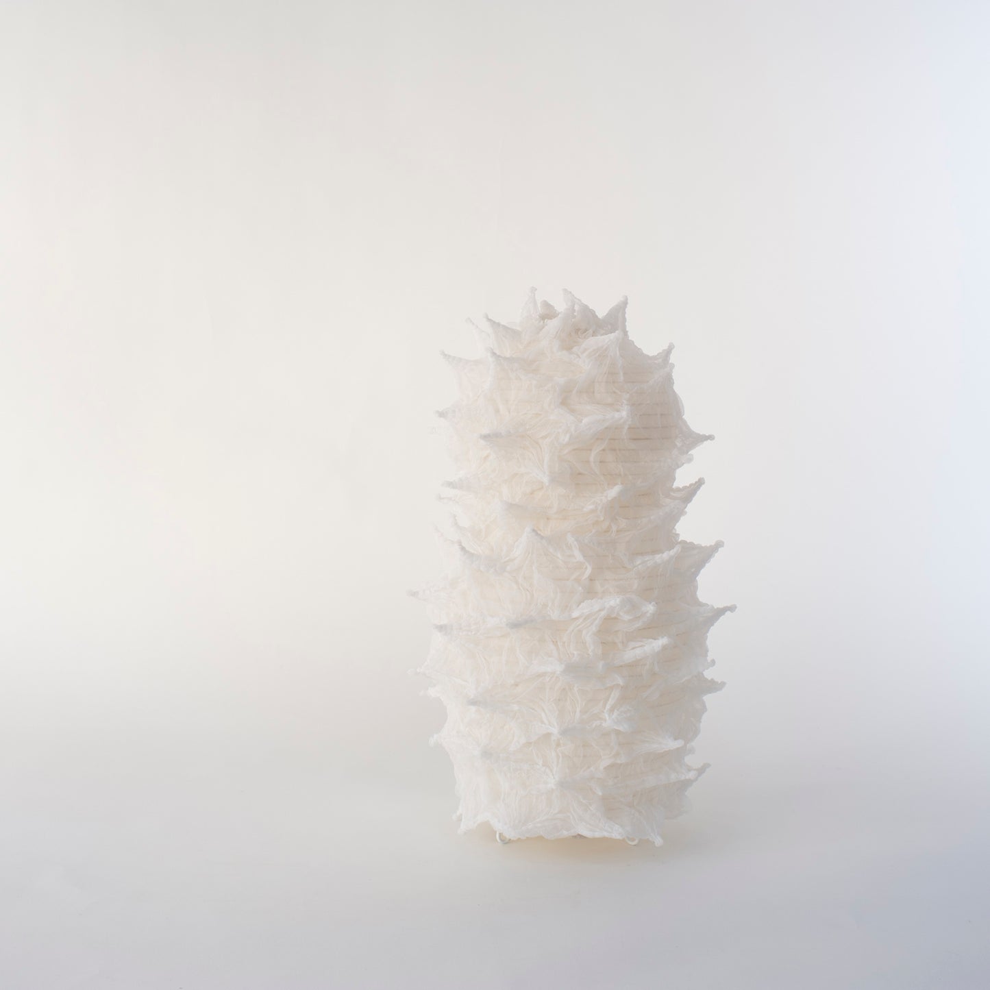 Akari Snow Man Lamp with Spiky Shibori Cover