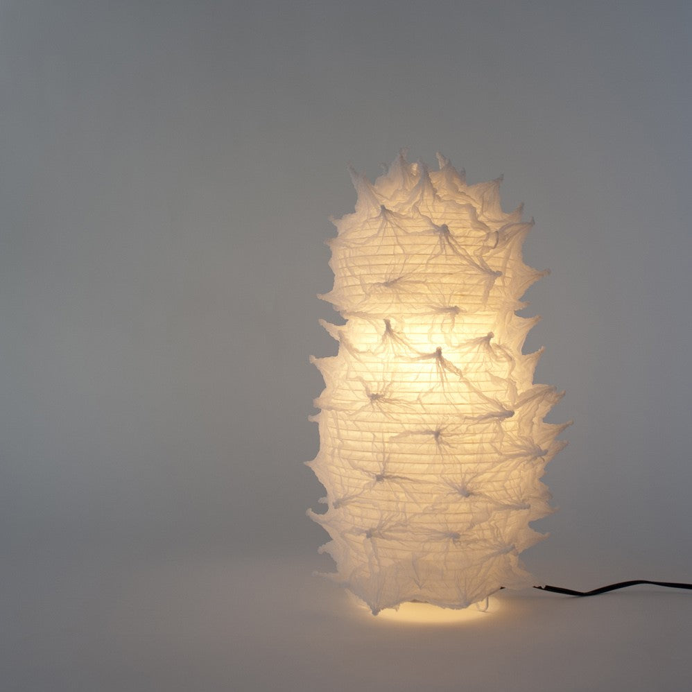 Akari Snow Man Lamp with Spiky Shibori Cover