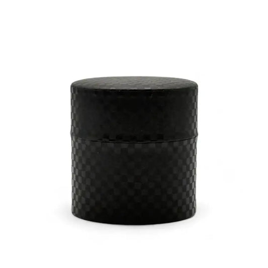 Ichimatsu Checkered Black Washi Paper Wrapped Tea Canister (S) - Japanese Chazutsu